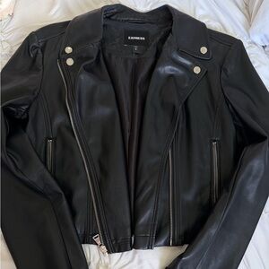 Express Women's Sleek Black Leather Jacket